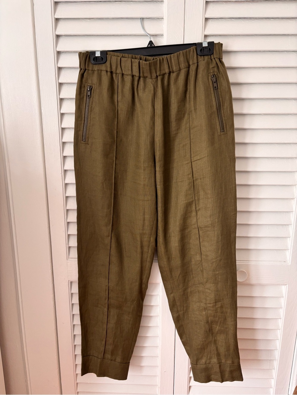 NWT J. Crew Olive Green Linen Pants